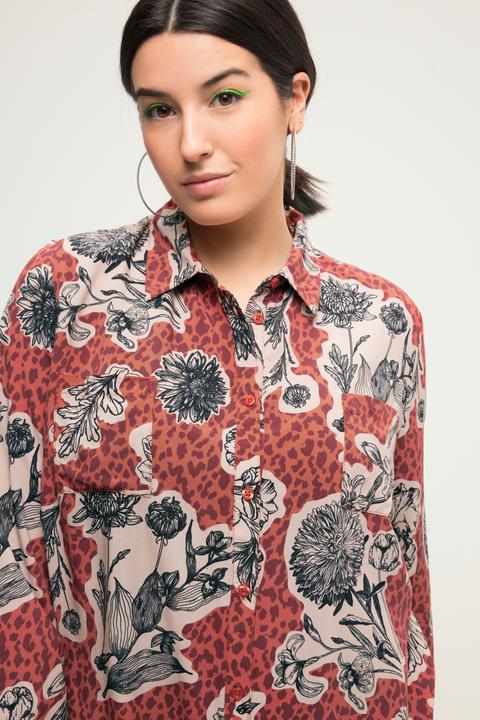 Immagine prodotto Studio Untold Camicia dal taglio squadrato con stampa floreale, collo da camicia e maniche lunghe (46, 48)