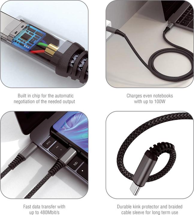 Image du produit 4smarts USB C – USB C (3 m, USB 2.0)