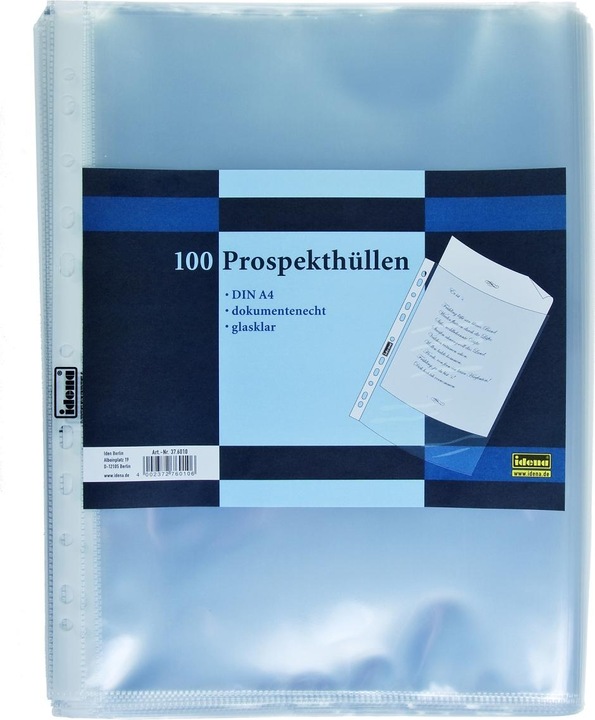 Produktbild Idena Prospekthülle A4 100er glasklar 60µ (A4, 100 x)