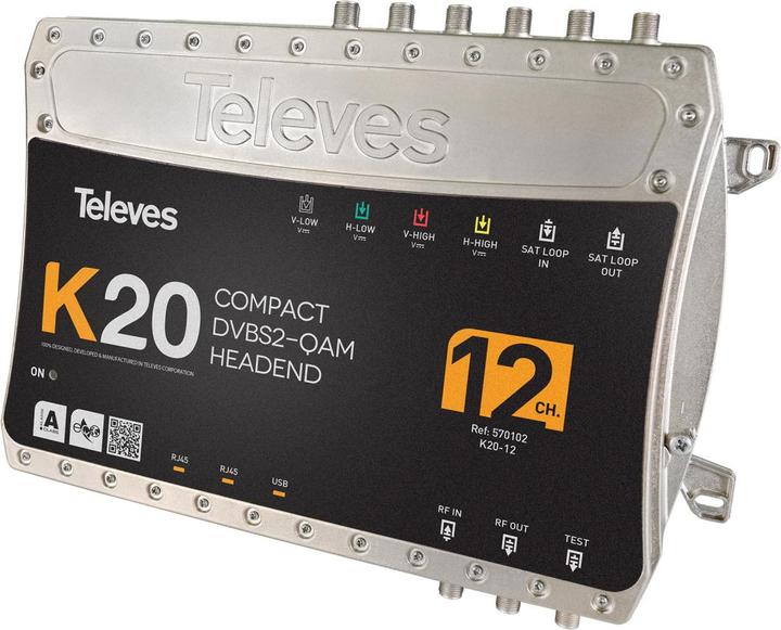 Produktbild Televes Kompaktkopfstelle K20-12 12 Transponder,DVB-S2 in QAM