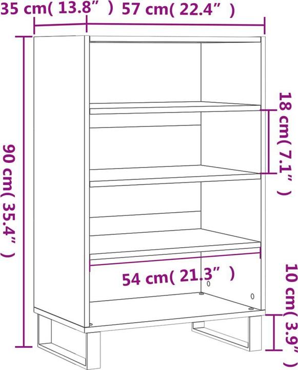 Produktbild vidaXL Highboard (35 x 35 x 90 cm)