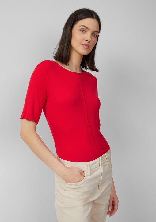 Produktbild S.Oliver T-Shirt Geripptes Slim-Fit-Shirt mit Nahtdetail (46)