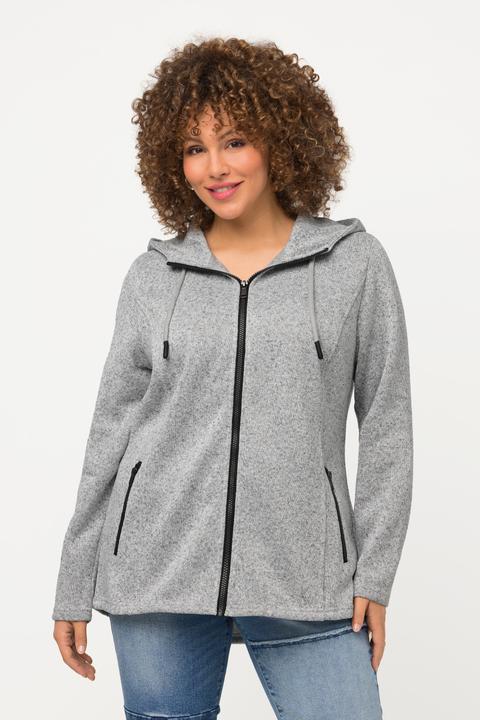 Produktbild Ulla Popken Strickfleece-Jacke, Kapuze, Reissverschlusstaschen (60)