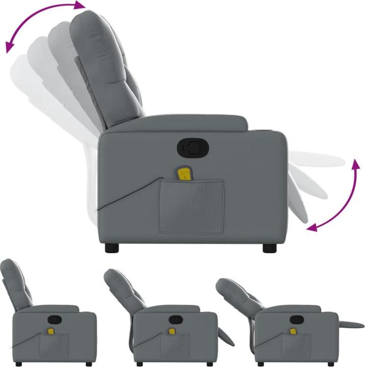 Immagine prodotto VidaXL Sedia da massaggio in similpelle grigia,Colore: Grigio, Materiale