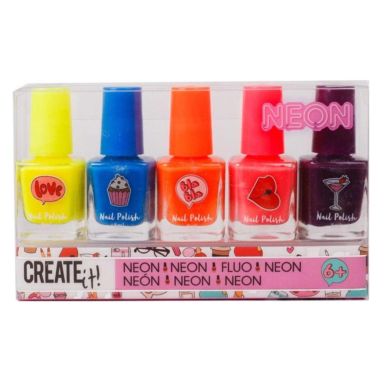 Create It! Nagellak Neon 5-Pack In Disp.