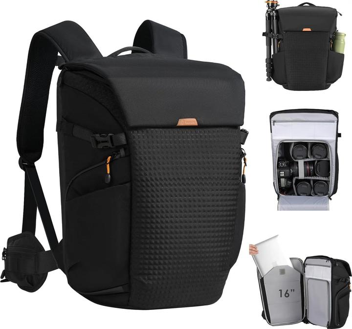 Image du produit Tarion Sac à dos professionnel étanche avec compartiment pour ordinateur et accès latéral (Sac à dos photo, 19 l)