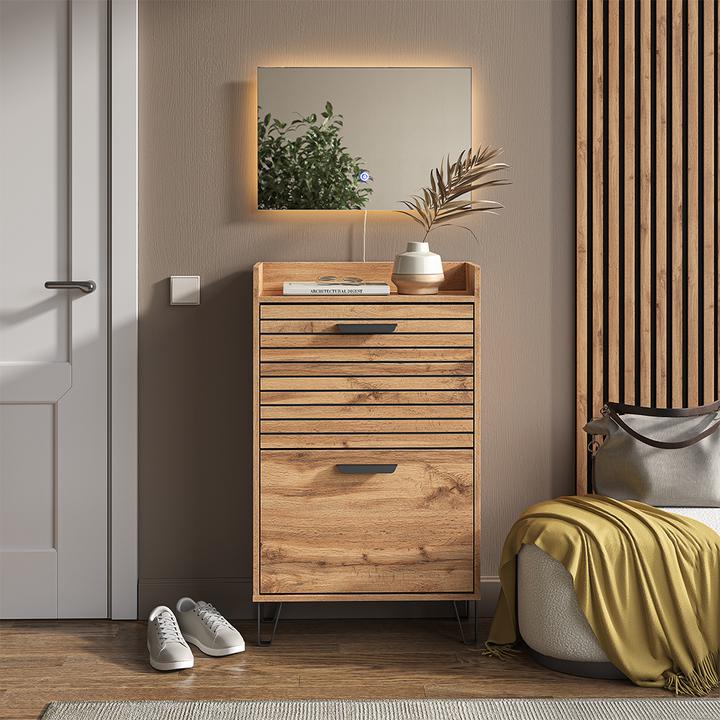 Actual product image Vicco Wardrobe Amber, Oak Wotan, 59.8 x 100 cm 2 parts