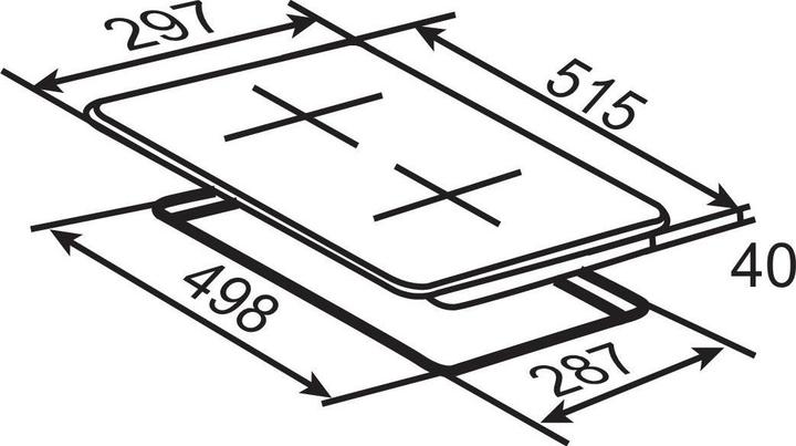 Produktbild PKM Einbau-Kochfeld EB-GK-2R (29.70 cm, Glaskeramik Kochfeld)
