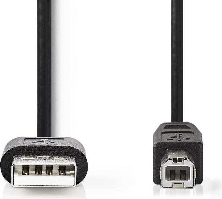 Produktbild Nedis USB-Kabel | USB 2.0 | USB-A Stecker | USB-B Stecker | 4.5 W | 480 Mbps | Vernickelt | 3.00 m | (3 m, USB 2.0)