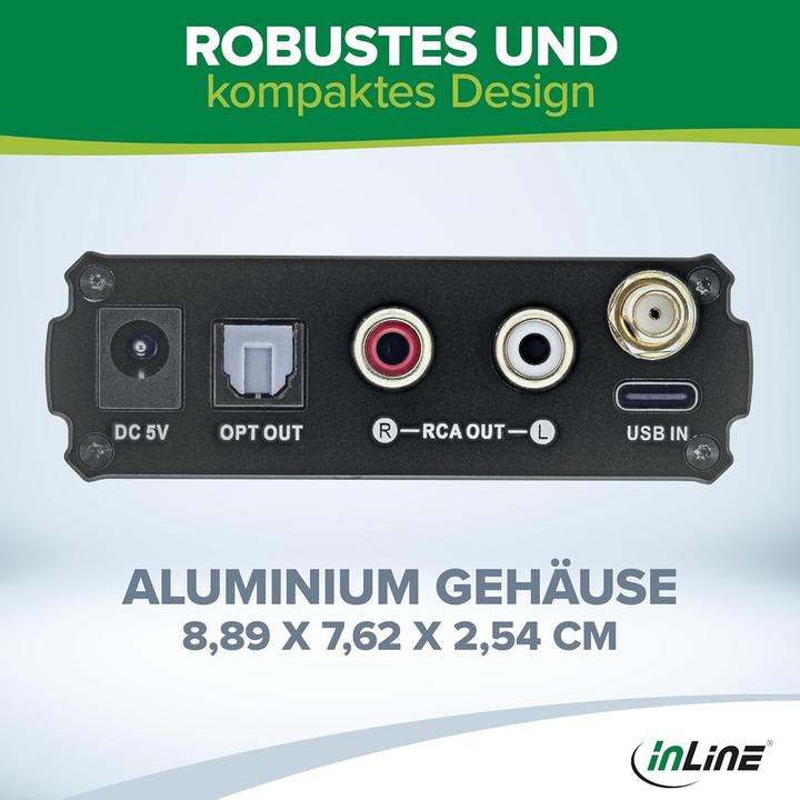 Produktbild InLine Bluetooth 5.1 HiFi-Receiver & USB DAC, mit LCD (Empfänger)