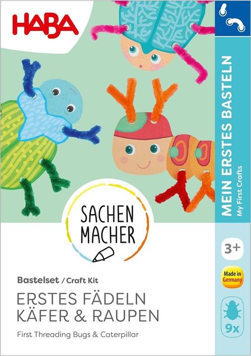 Haba Bastelset - Erstes Fädeln Käfer & Raupen