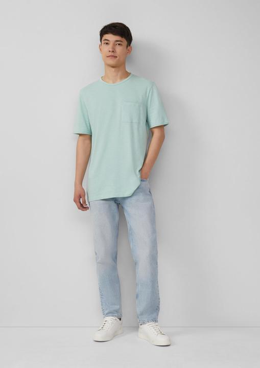 Image du produit S.Oliver T-Shirt Flammgarn-T-Shirt mit Brusttasche und offenen Kanten (XL)