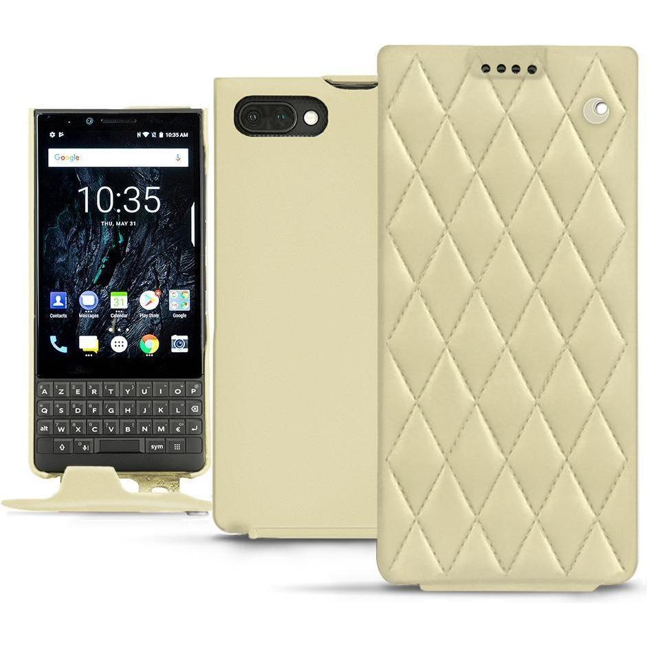 Noreve Lederschutzhülle vertikal (Blackberry KEY2), Smartphone Hülle, Beige