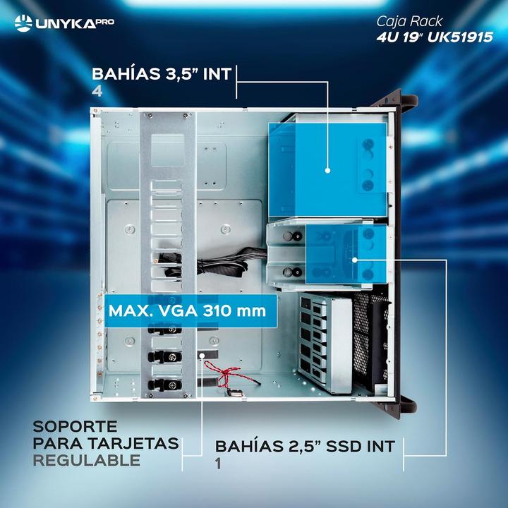 Actual product image Unykach 4U 19″ UK 4329 USB Type C