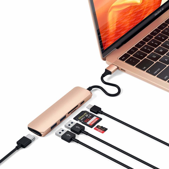 Image du produit Satechi USB-C Slim Multiport V2 (USB-C, 6 Ports)