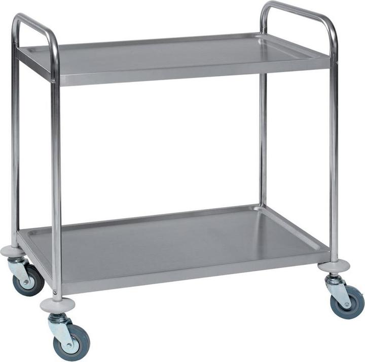 EDE Chariot à plateaux avec 2 plateaux 790 x 500, acier inoxydable