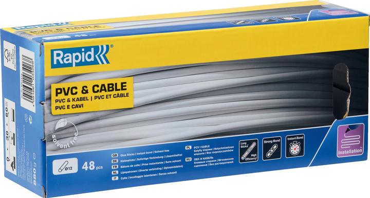 Actual product image Rapid PVC & cable glue sticks Ø12x190mm 48 pieces