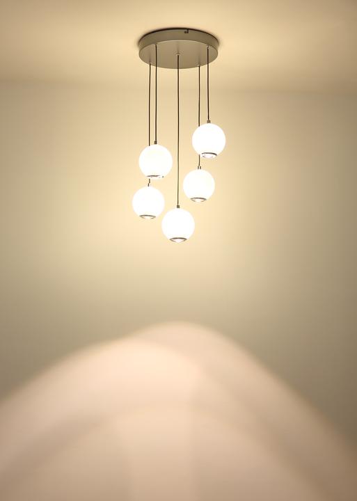 Produktbild Globo Simmons LED Hängeleuchte 40W CCT Grau Matt, Metall Memoryfunktion Ø12cm 16062-5H (4400 lm)