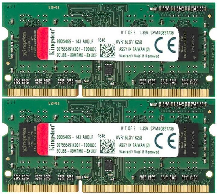Image du produit Kingston ValueRAM (2 x 4GB, 1600 MHz, RAM DDR3L, SO-DIMM)