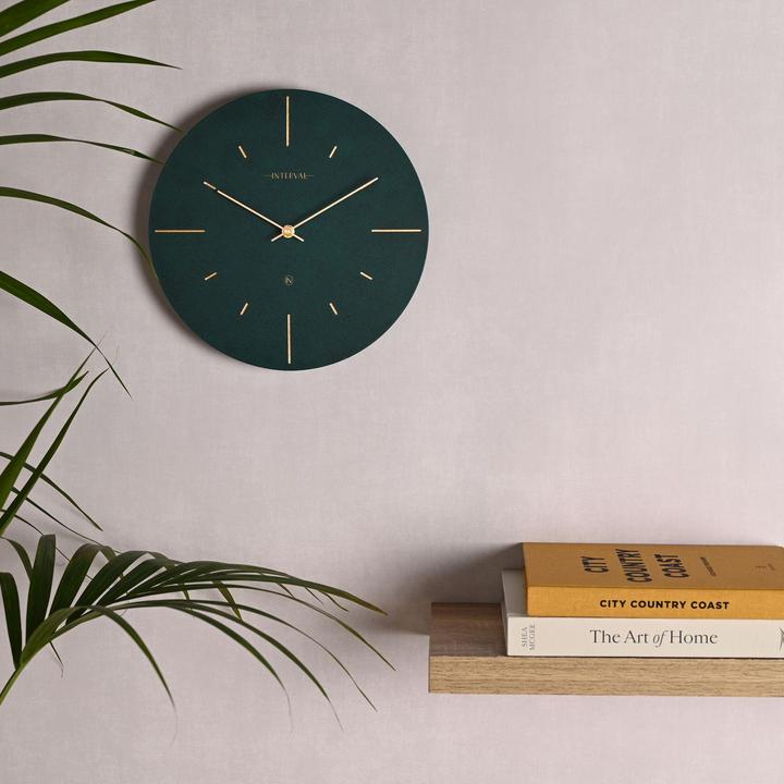 Actual product image Interval Resin Wall Clock 30cm - Emerald & Gold (30 cm)