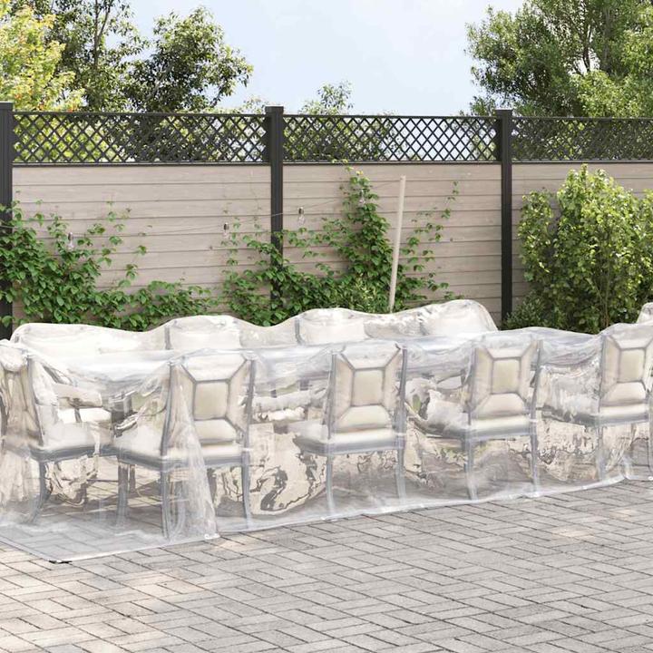 Immagine prodotto vidaXL Telone trasparente con occhielli 3x8 m Telone trasparente in polietilene (8 x 3 m)