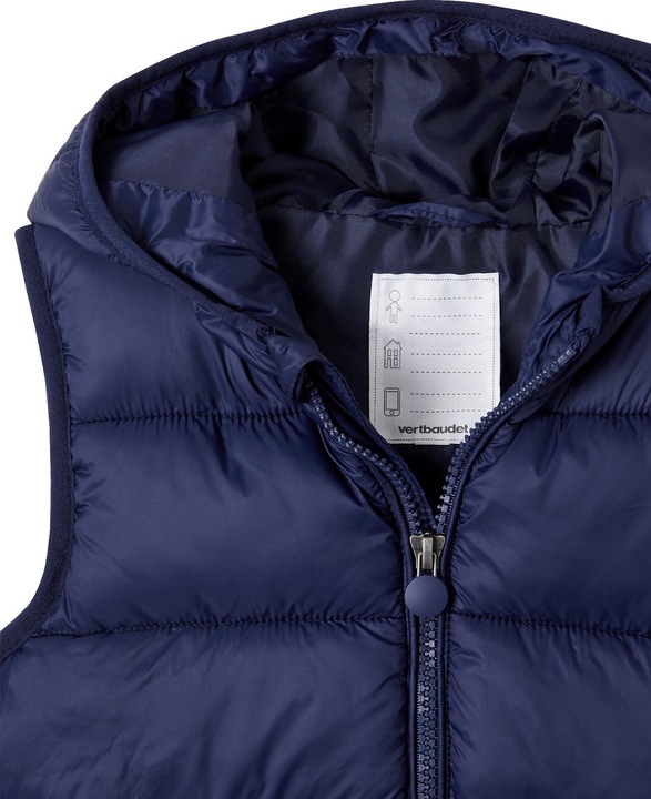 Actual product image Vertbaudet Boys' quilted waistcoat with hood & recycled material (98)