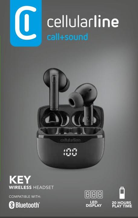 Produktbild Cellularline TWS Bluetooth KEY Kopfhörer mit (16 h, Kabellos)