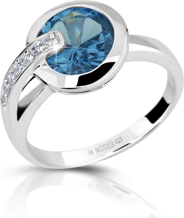Immagine prodotto Modesi Incantevole anello in argento con acquamarina e zirconi M11061 - Circuito: 60 mm (60)