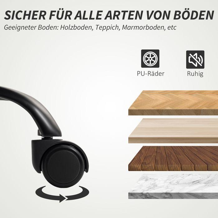 Produktbild Swisshandel24 Bürostuhl, Lendenwirbelstütze, Armlehne, Fussstütze, Kunstleder, Hellgrau (46 - 62 cm)