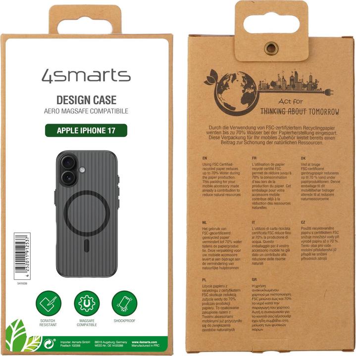 Produktbild 4smarts 541639, Cover, Apple, iPhone 17, 16 cm (6.3"), Schwarz, Transparent (Apple iPhone 17)