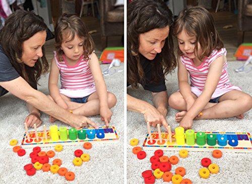 Actual product image Activity Board Wooden stacking rings - Learning to count - Counting game with 45 rings