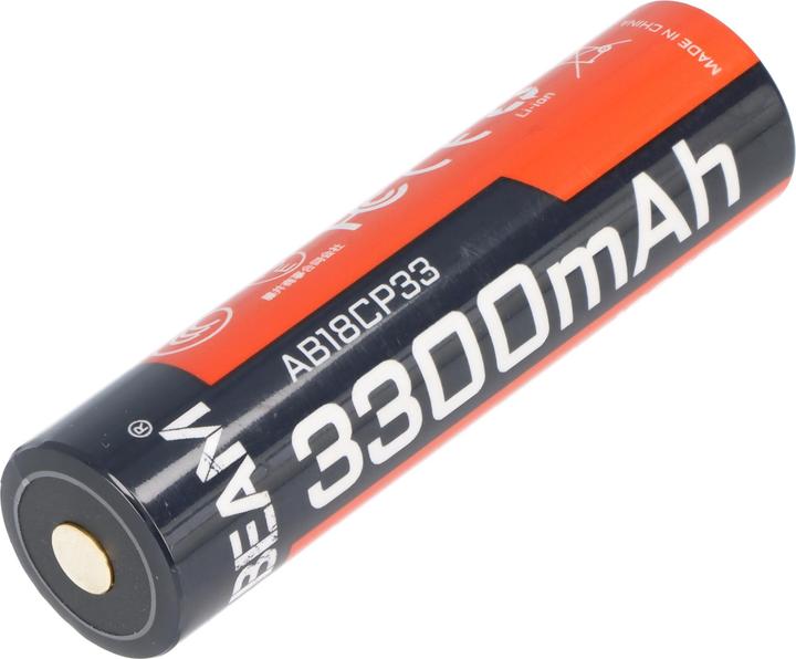 Produktbild AceBeam 18650 Li-Ion Akku 3.100mAh, 25A, mit Schutzschaltung, 69,70mm x 18,40mm (1 Stk., 18650, 3300 mAh)