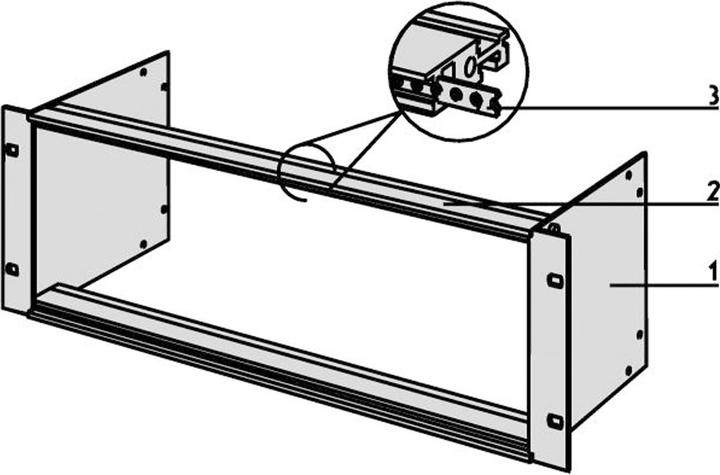 Actual product image Schroff 19" module support europacPRO 3 U/84 TE, side panel depth 115.5 mm - 19 "MOD