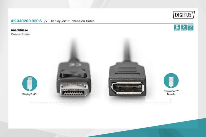 Actual product image Digitus DisplayPort — DisplayPort (2 m, DisplayPort, 1.2)