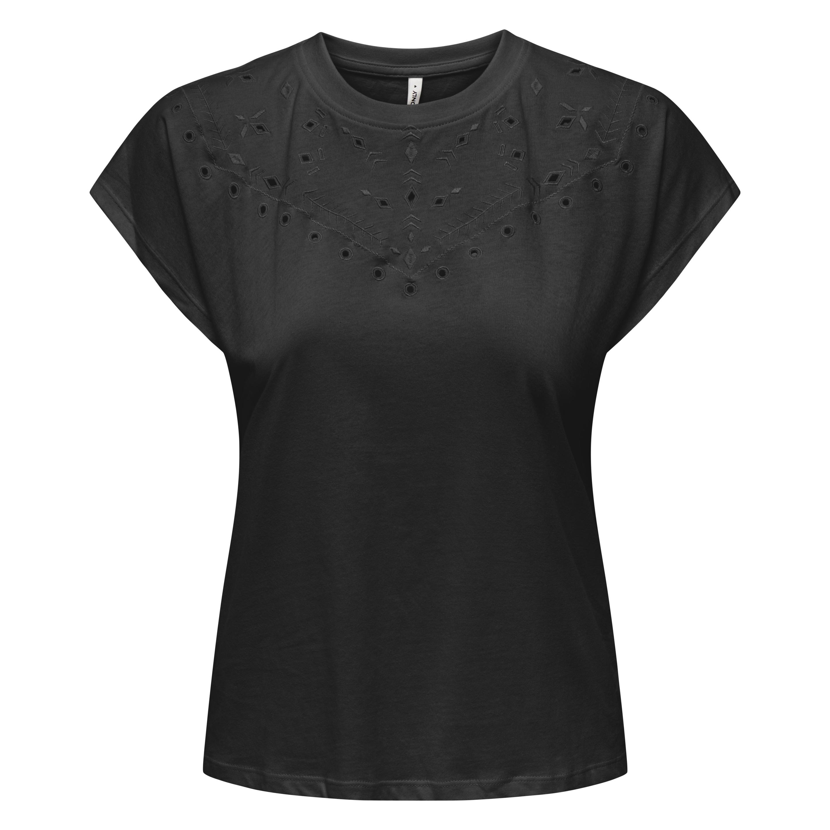 Only, Damen, Blusen, Onlsaga S/S Capsleeve Top Jrs, Schwarz, (L)