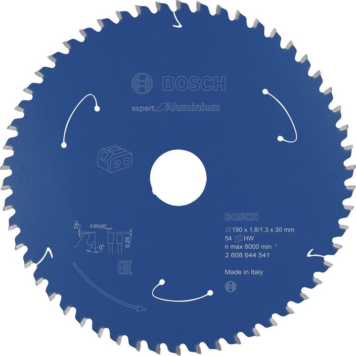Produktbild Bosch Professional Zubehör Akku-Kreissägeblatt Expert for Aluminium, 190 x 1,8/1,3 x 30, 54 Zähne