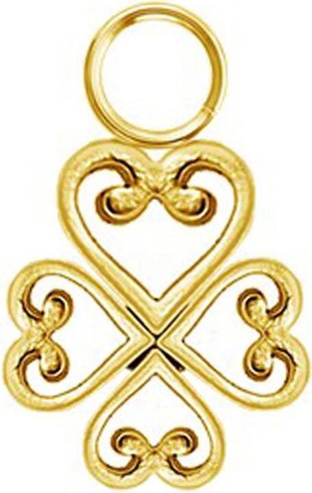 Image du produit Star Piercing Anhänger vergoldet vier filigrane Herzen (sans laiton, Acier chirurgical 316L)