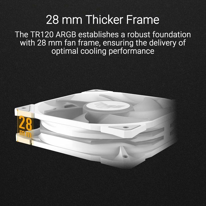 Image du produit ASUS Ventilateur TUF GAMING TR120 FAN ARGB WHT (120 mm, 1x)