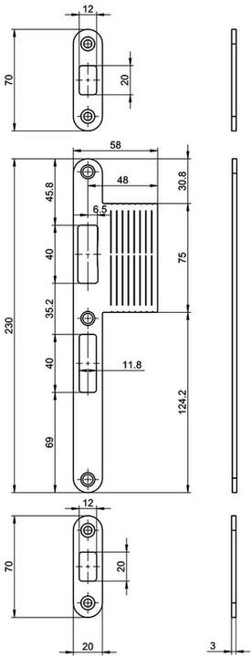 Produktbild MSL Lappenschliessblech-Set B-40341 (Türgriff)