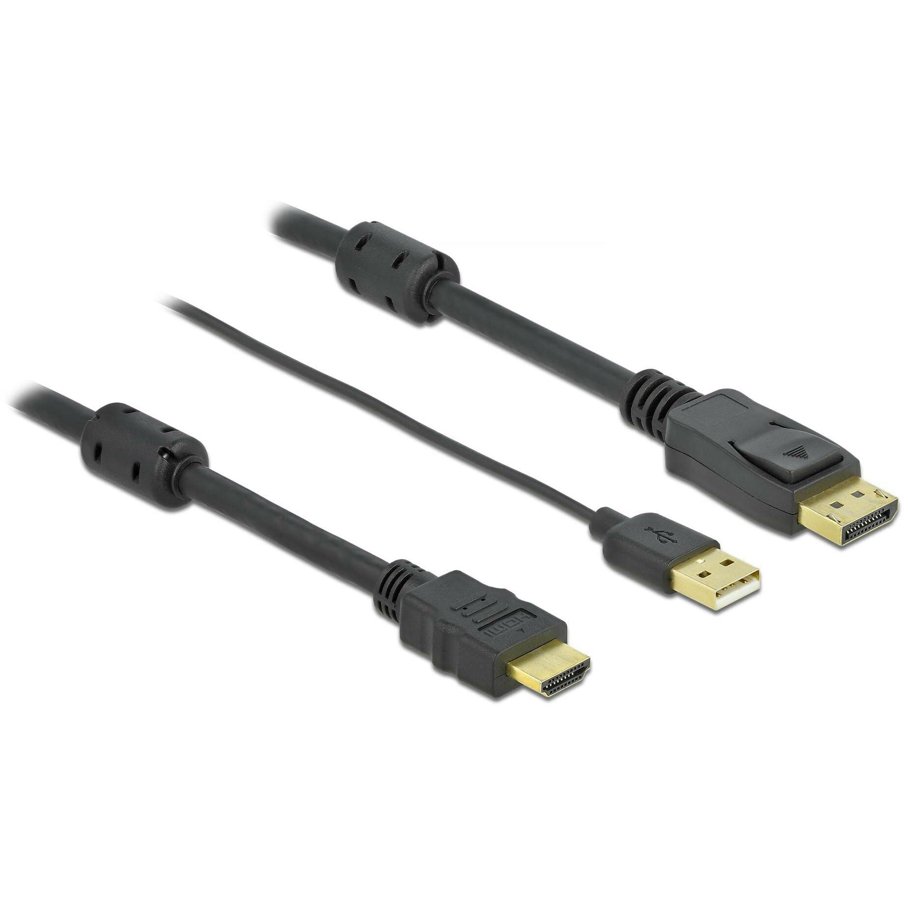 Delock HDMI (Typ A) — DisplayPort (10 m, HDMI, DisplayPort), Video Kabel