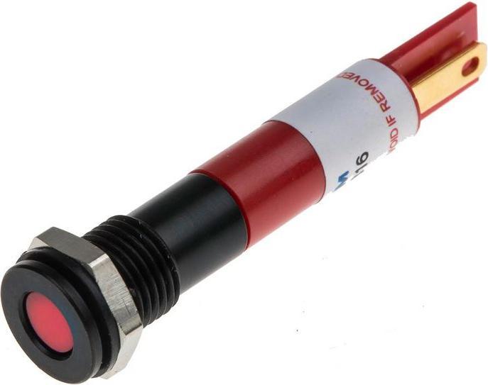 Produktbild RS PRO LED 6mm Chromblende 12Vdc Rot