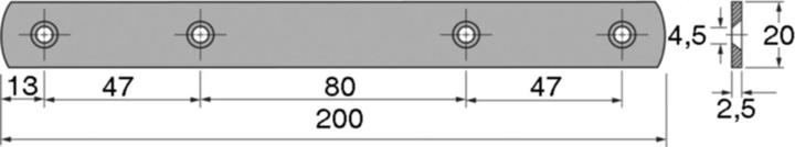 Immagine prodotto Hettich Piastra giunz.80mm zincocr. (Chiodo piastra, 1 pz.)