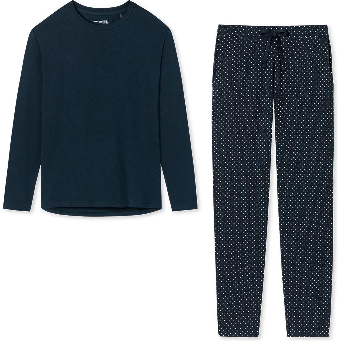 Thumbnail - Schiesser, Damen, Pyjama, Organic Cotton Schlafanzug, Blau, (38)