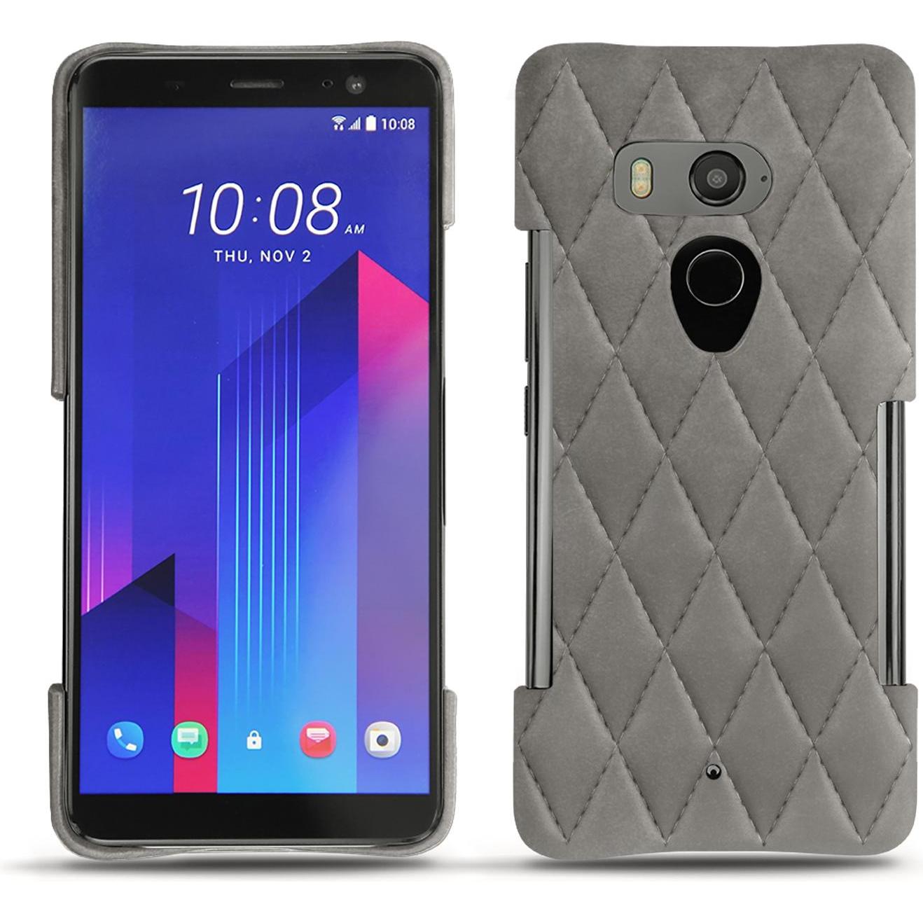 Noreve Lederschutzhülle (HTC U11+), Smartphone Hülle, Grau
