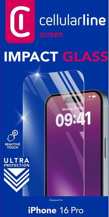 Image du produit Cellularline Impact Glass (1 pcs, Apple iPhone 16 Pro)