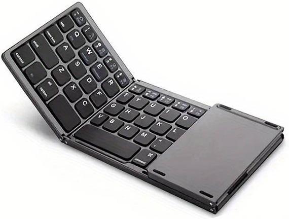 Produktbild PhoneLook Mini Tastatur QWERTY kabellos Bluetooth faltbar mit Touch pad für Smartphone und Tablet (Android und (Eng. Int.)