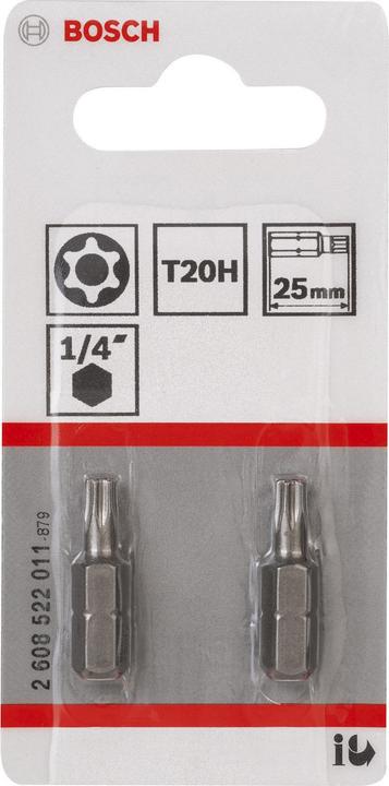 Produktbild Bosch Professional Zubehör T20H Security-Torx®-Schrauberbit Extra-Hart (Innensechsrund TX)