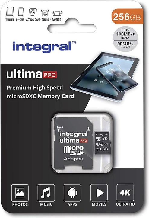 Produktbild PREMIUM HIGH SPEED MICROSDHC/XC V30 UHS-I U3 MicroSD (256 GB, microSD, U3, UHS-I)
