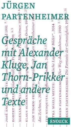 Produktbild Jürgen Partenheimer: Gespräche mit Alexander Kluge, Jan Thorn-Prikker und andere Texte (Deutsch, Jürgen Partenheimer, 2017)