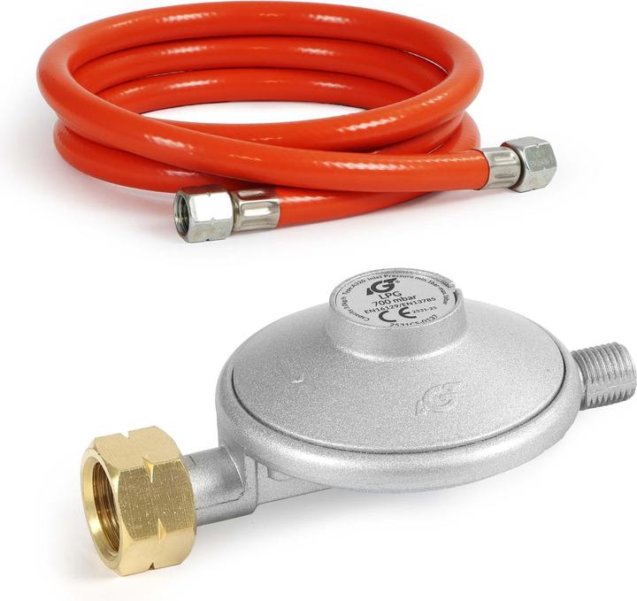 Produktbild Wiltec Gasdruckminderer Frankreich Gasdruckregler 700mbar 1,5m Gasschlauch Gas